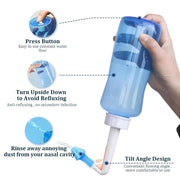 Neti Pot for Sinus Cleaning | BPA-Free Nose Wash Cleaner for Adults & Kids