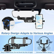 Phone Mount for Car, Large Rear Mirrors Friendly
