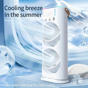 Portable Fan Double Ended Spray Fan Desk Fan with Cooler USB Rechargeable Mini Desktop Table Cooling Fan