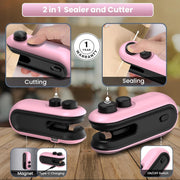 Portable Plastic Bag Sealing Machine | Construx Mini Bag Sealer with Cutter and Magnet