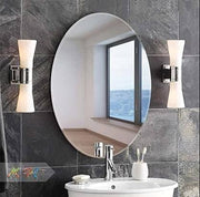 Unbreakable Plastic Sheet New Oval Shape Wall Sticker Mirror for Bathroom