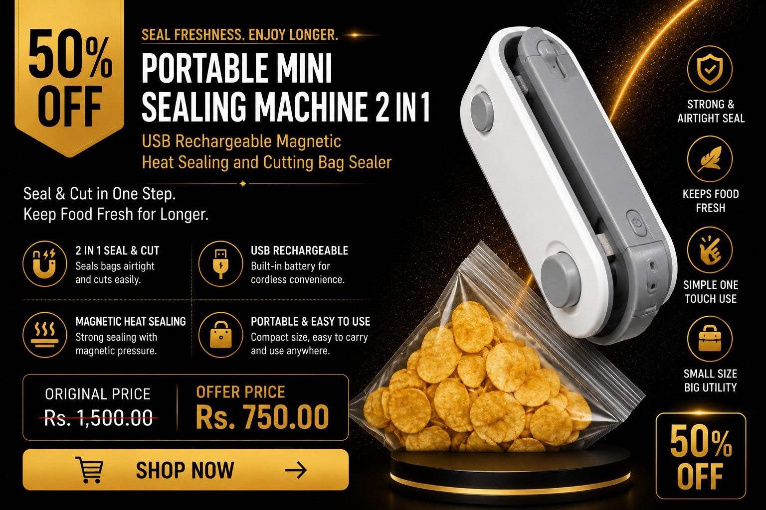 Portable Mini Sealing Machine 2 in 1